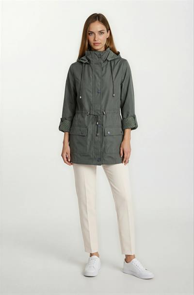 Christensen Kapüşonlu Çıtçıtlı Katlamalı Kol Safari Mont HAKİ