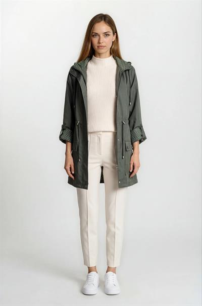 Christensen Kapüşonlu Çıtçıtlı Katlamalı Kol Safari Mont HAKİ