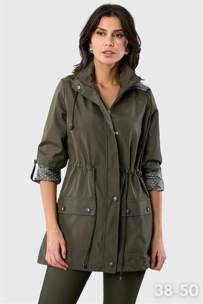 Christensen Kapüşonlu Çıtçıtlı Katlamalı Kol Safari Mont HAKİ