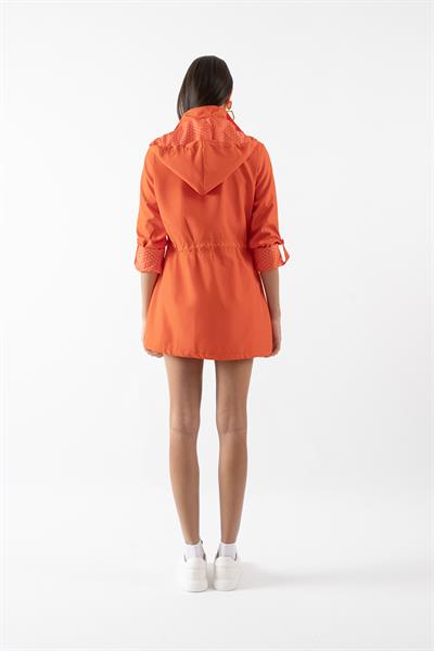 Christensen Kapüşonlu Çıtçıtlı Katlamalı Kol Safari Mont TURUNCU