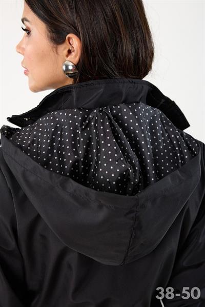 Christensen Kapüşonlu Çıtçıtlı Katlamalı Kol Safari Mont SİYAH