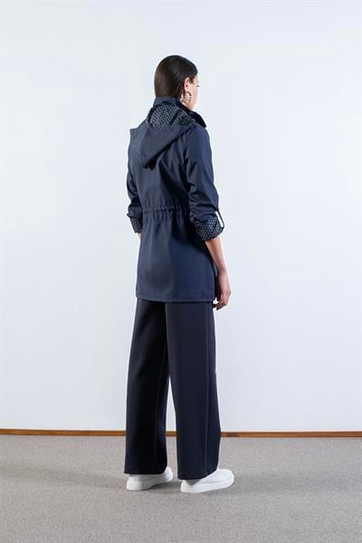 Christensen Kapüşonlu Çıtçıtlı Katlamalı Kol Safari Mont LACİVERT