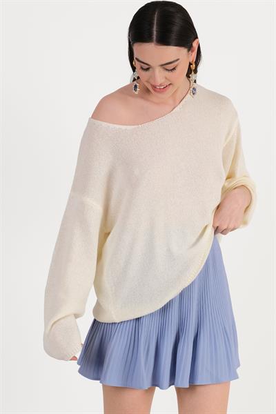 Ciro Pliseli Etek MAVİ