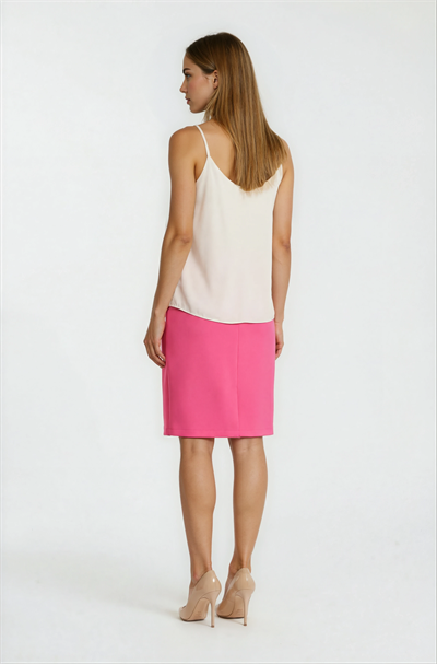 Clodia Asimetrik Düğüm Detaylı Kalem Etek FUŞYA