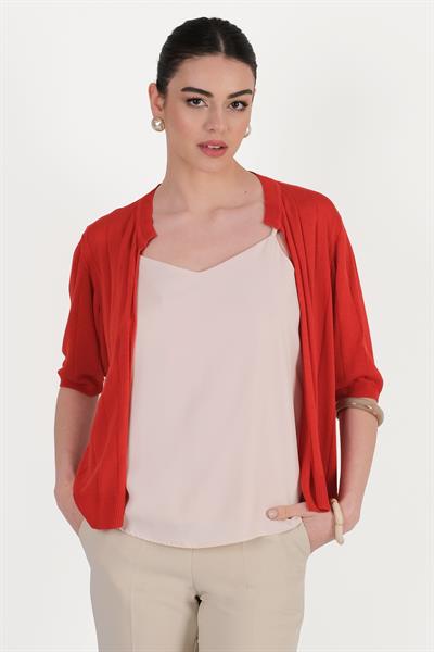 Consilia Hakim Yaka Triko Hırka KIRMIZI