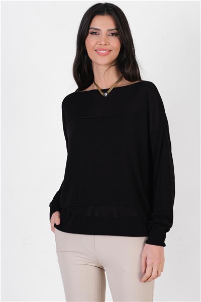 Consolato Kayık Yaka Triko SİYAH