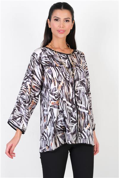 Consolina Yuvarlak Yaka Yarasa Kol Bluz SİYAH