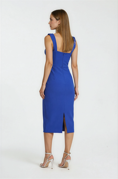 Coralla V Askılı Yaka Elbise SAKS