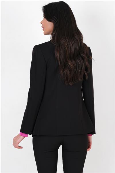 Corinta Mono Yaka Büyük Cepli Ceket SİYAH