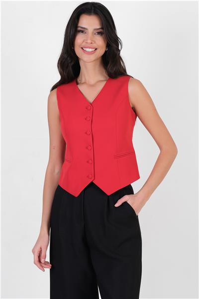 Corinta V Yaka Flota Cepli Yelek KIRMIZI