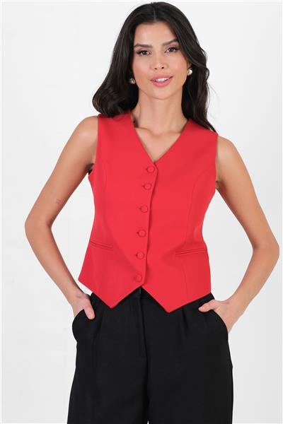 Corinta V Yaka Flota Cepli Yelek KIRMIZI