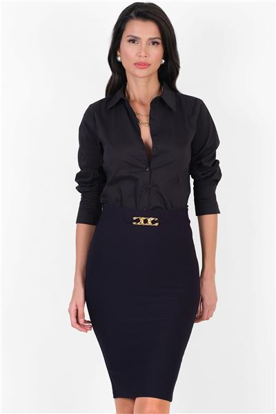 Corona Erkek Yaka Slim Fit Gömlek SİYAH