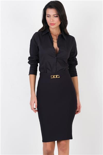 Corona Erkek Yaka Slim Fit Gömlek SİYAH