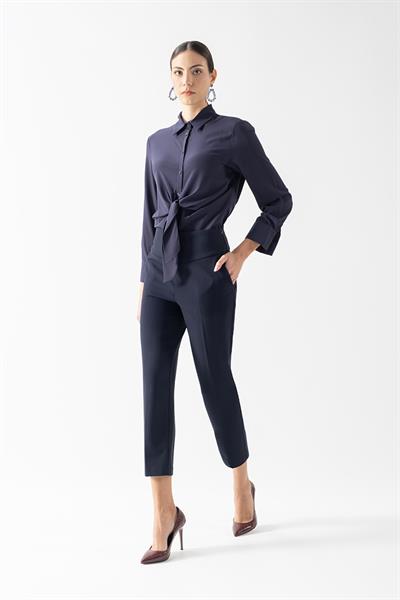 Cristano Geniş Korsajlı Yandan Fermuarlı Pantolon LACİVERT