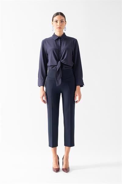 Cristano Geniş Korsajlı Yandan Fermuarlı Pantolon LACİVERT