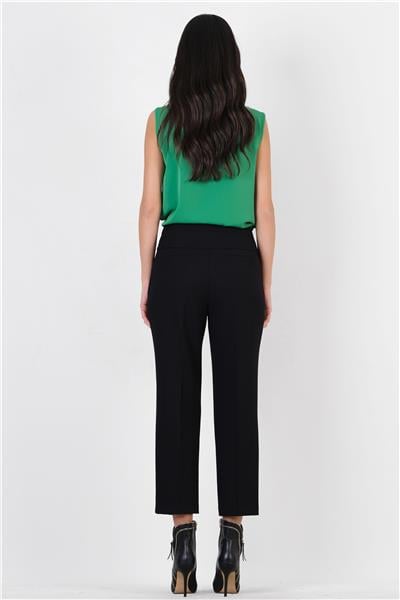 Cristano Geniş Korsajlı Yandan Fermuarlı Pantolon SİYAH
