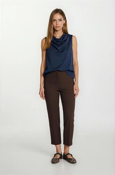 Cristano Geniş Korsajlı Yandan Fermuarlı Pantolon KAHVE