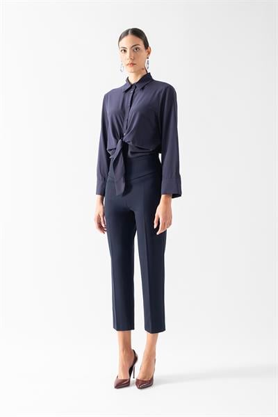 Cristano Geniş Korsajlı Yandan Fermuarlı Pantolon LACİVERT