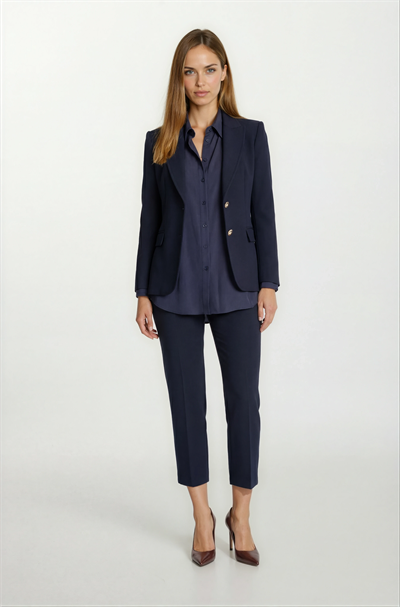 Cristano Klasik Yaka Bele Oturan Cep Kapaklı Ceket LACİVERT