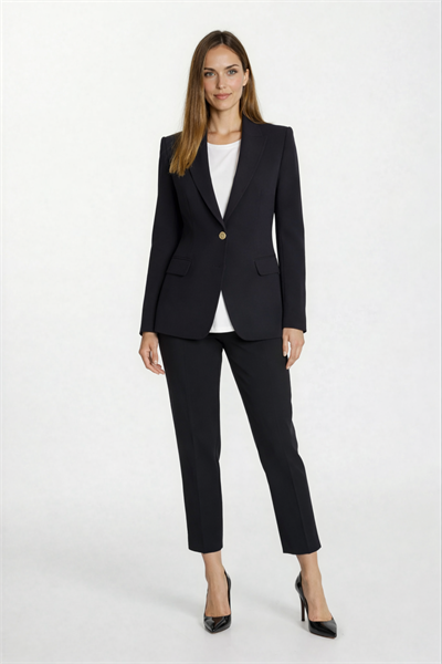 Cristano Klasik Yaka Bele Oturan Cep Kapaklı Ceket SİYAH