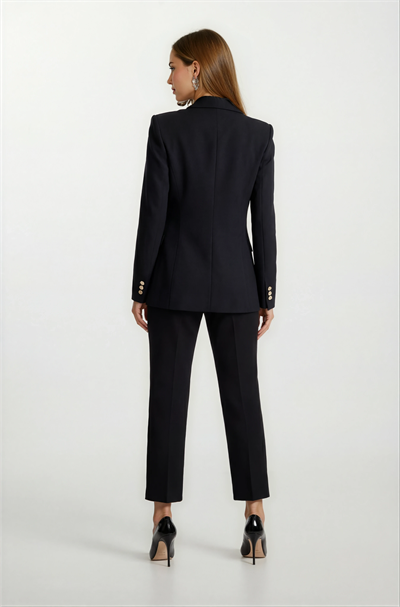 Cristano Klasik Yaka Bele Oturan Cep Kapaklı Ceket SİYAH