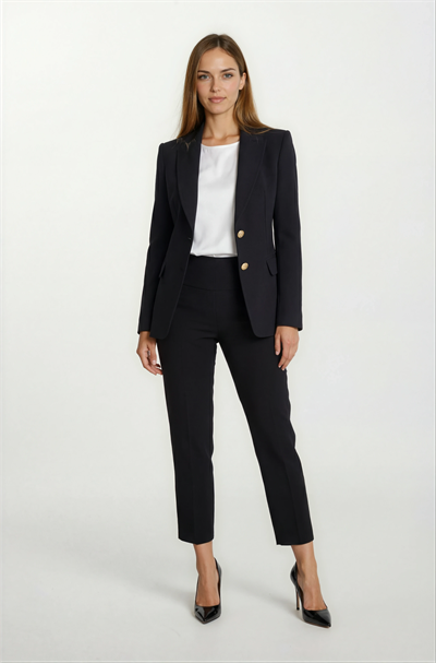 Cristano Klasik Yaka Bele Oturan Cep Kapaklı Ceket SİYAH