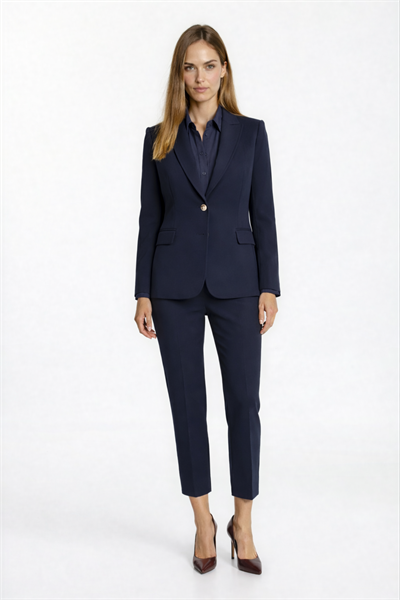 Cristano Klasik Yaka Bele Oturan Cep Kapaklı Ceket LACİVERT