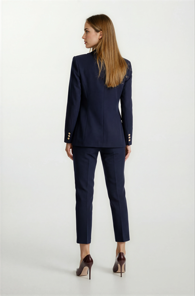 Cristano Klasik Yaka Bele Oturan Cep Kapaklı Ceket LACİVERT