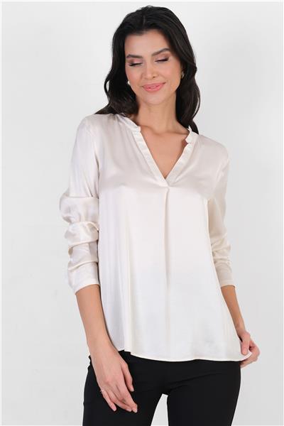 Cristino V Yaka Salaş Bluz BEJ