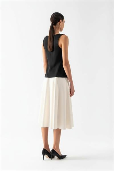 Dalisa Degaje Yaka Kolsuz Bluz SİYAH