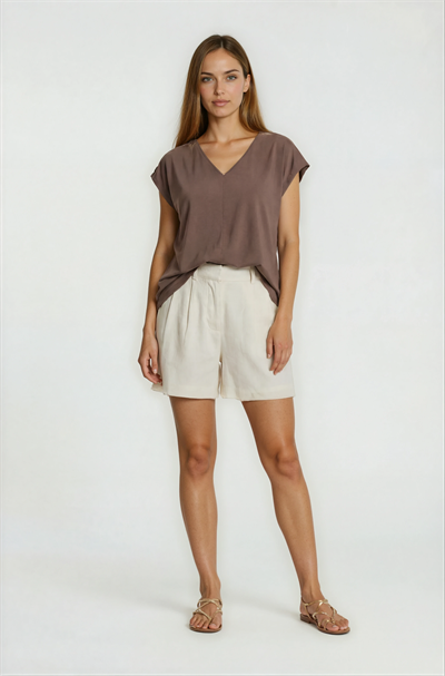 Danino Pileli Mini Şort BEJ