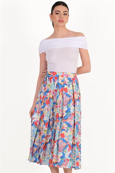 Decenzio Kayık Yaka Omuz Açık Bluz BEYAZ