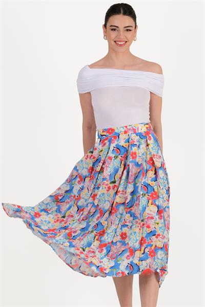 Decenzio Kayık Yaka Omuz Açık Bluz BEYAZ