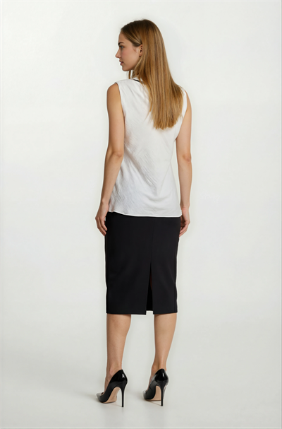 Degaje Yaka Kolsuz Bluz EKRU