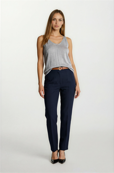 Delmira Ön Arka V Yaka Kolsuz Triko GRİ