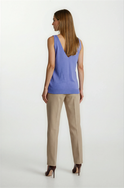 Delmira Ön Arka V Yaka Kolsuz Triko İNDİGO