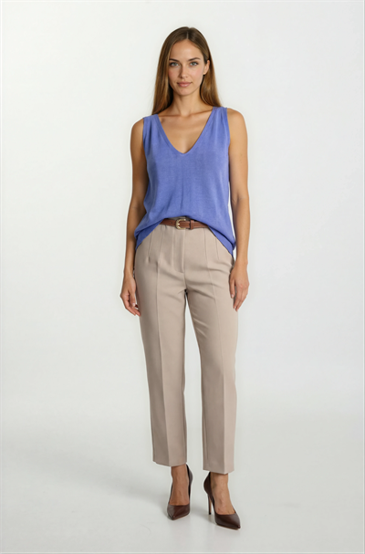 Delmira Ön Arka V Yaka Kolsuz Triko İNDİGO