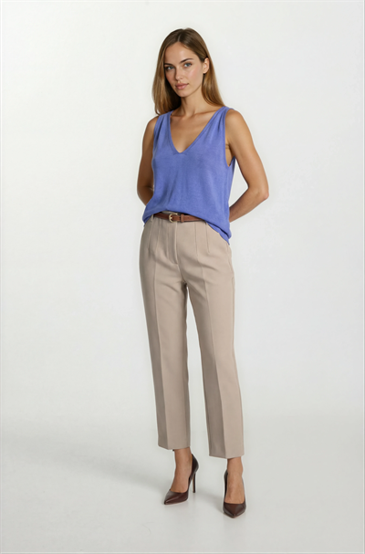 Delmira Ön Arka V Yaka Kolsuz Triko İNDİGO