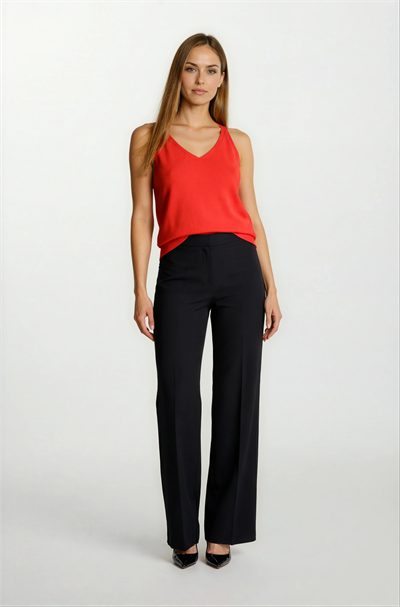 Delmira Ön Arka V Yaka Kolsuz Triko MERCAN