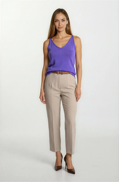 Delmira Ön Arka V Yaka Kolsuz Triko MOR