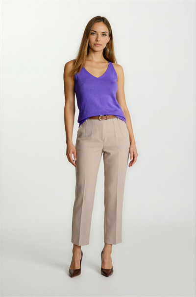 Delmira Ön Arka V Yaka Kolsuz Triko MOR