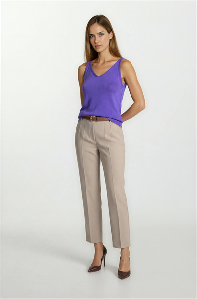 Delmira Ön Arka V Yaka Kolsuz Triko MOR