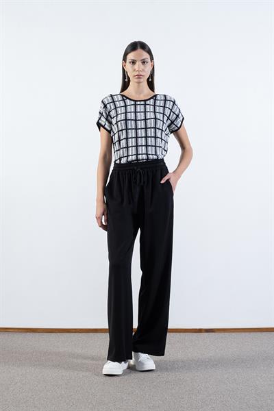 Desidera Beli Lastikli Bağcıklı Pantolon SİYAH