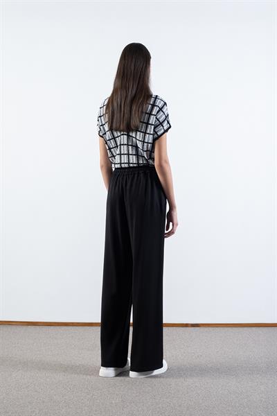 Desidera Beli Lastikli Bağcıklı Pantolon SİYAH