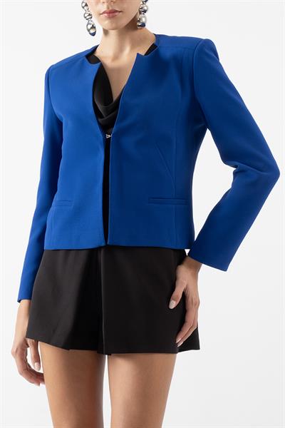 Diamanta Yakasız Flota Cepli Ceket SAKS