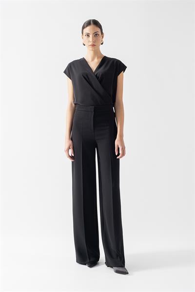 Diamante Rahat Kesim Bol Paça Pantolon SİYAH