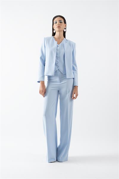 Diamante Rahat Kesim Bol Paça Pantolon MAVİ