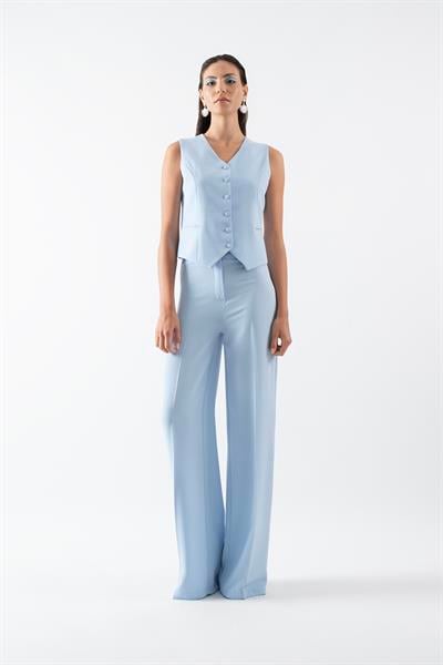 Diamante Rahat Kesim Bol Paça Pantolon MAVİ