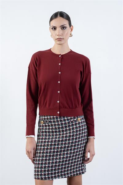 Diletto Flotalı Cepte Metal Düğmeli Etek YEŞİL