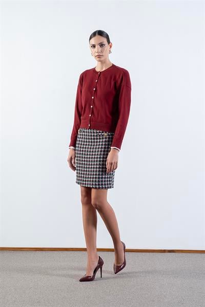 Diletto Flotalı Cepte Metal Düğmeli Etek YEŞİL